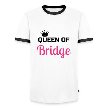 Bridge Card game Kartenspiel Jeu de cartes - Men's Ringer Shirt - white/black - Front - AI Model Female 172 light (172cm) & AI Model Male 178 dark (178cm)