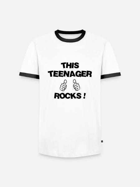 adolescent / enfant / ado / adolescente - T-shirt contrasté Homme - blanc/noir