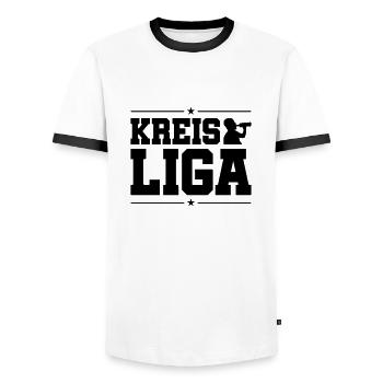 kreis liga bier - Männer Kontrast-T-Shirt - Weiß/Schwarz - Vorne - AI Model Female 172 light (172cm) & AI Model Male 178 dark (178cm)