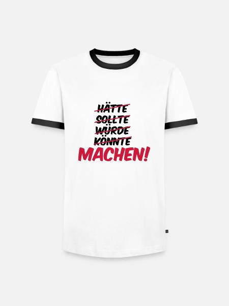 haette_sollte_wuerde_koennte_machen_02 - Männer Kontrast-T-Shirt - Weiß/Schwarz