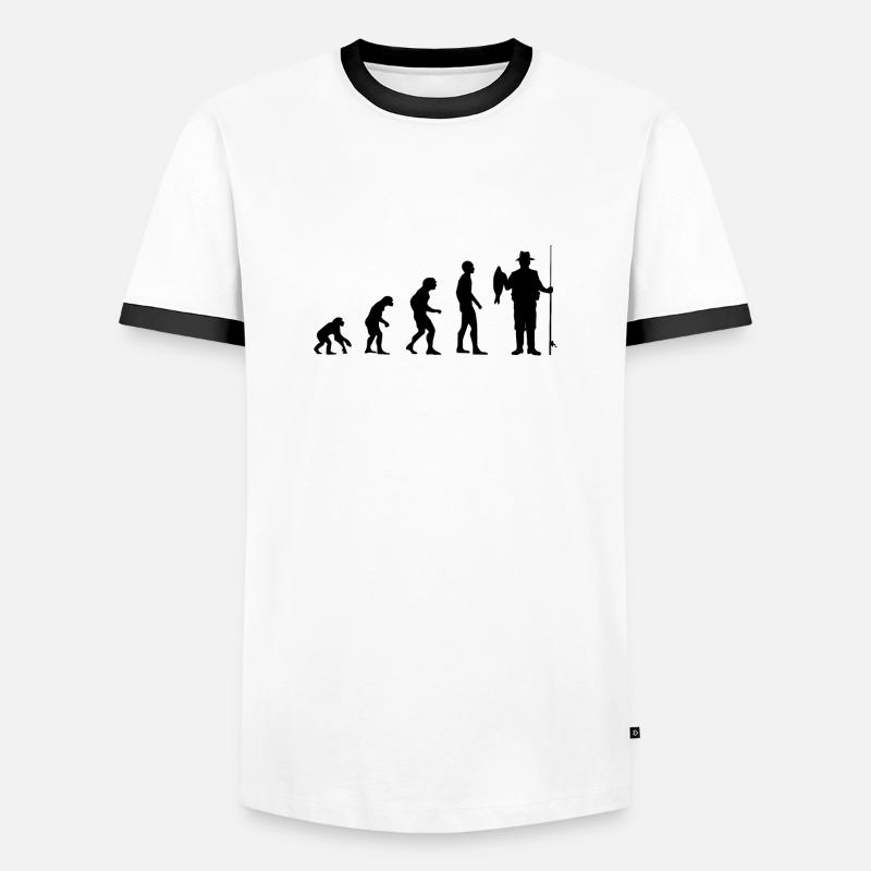 Angler Evolution - Men's Ringer Shirt - white/black