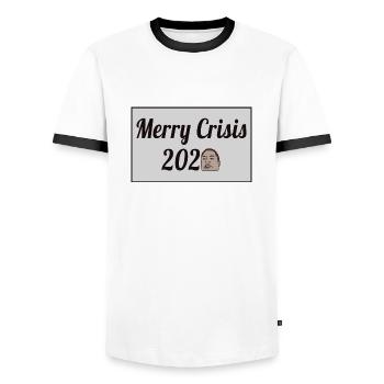 Merry Crisis 2020 - Männer Kontrast-T-Shirt - Weiß/Schwarz - Vorne - AI Model Female 172 light (172cm) & AI Model Male 178 dark (178cm)