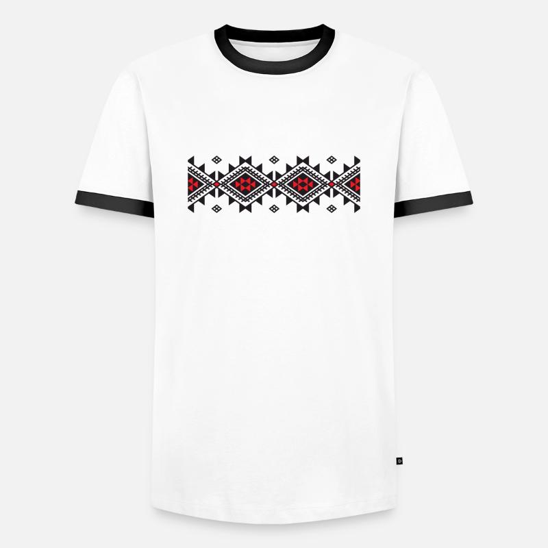 Kabyle rug pattern - Men's Ringer Shirt - white/black