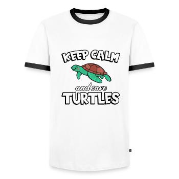 Save turtles süße Schildkröte Schildkröten - Männer Kontrast-T-Shirt - Weiß/Schwarz - Vorne - AI Model Female 172 light (172cm) & AI Model Male 178 dark (178cm)