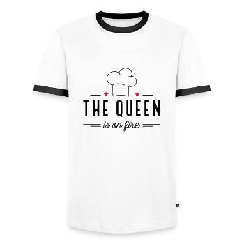 Köchin - Männer Kontrast-T-Shirt - Weiß/Schwarz - Vorne - AI Model Female 172 light (172cm) & AI Model Male 178 dark (178cm)