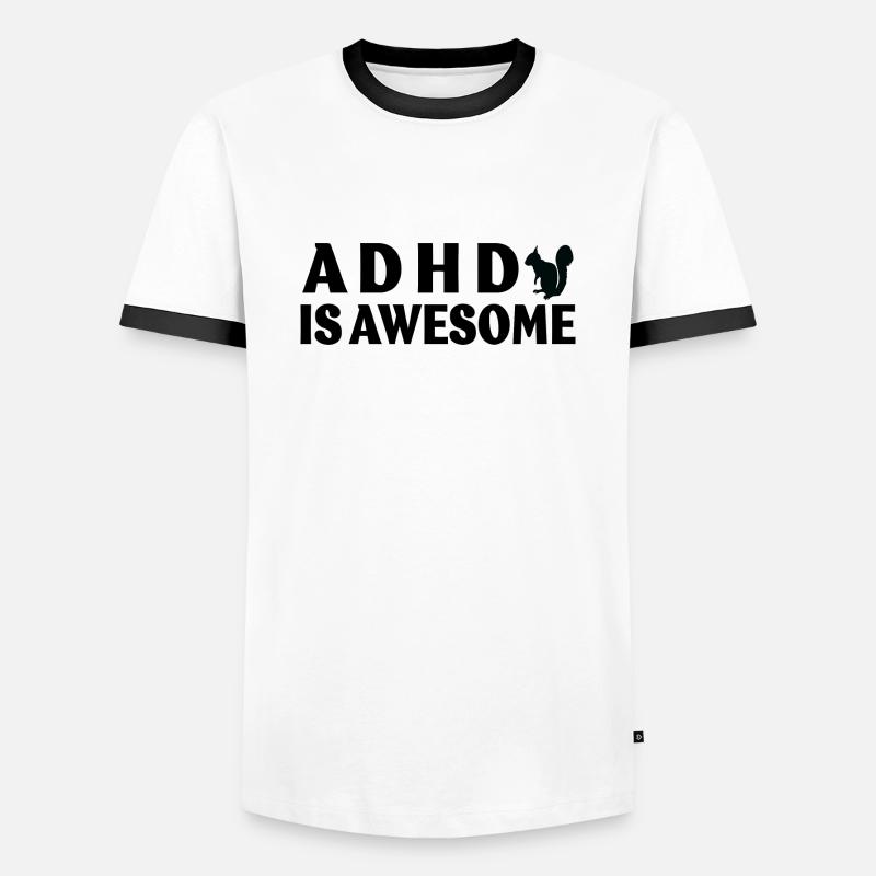 adhd is awesome - Männer Kontrast-T-Shirt - Weiß/Schwarz