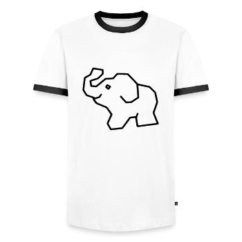 Éléphant - T-shirt contrasté Homme - blanc/noir - Devant - AI Model Female 172 light (172cm) & AI Model Male 178 dark (178cm)