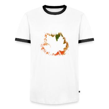 Herbst Laub - Männer Kontrast-T-Shirt - Weiß/Schwarz - Vorne - AI Model Female 172 light (172cm) & AI Model Male 178 dark (178cm)