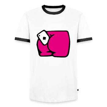As Card - Männer Kontrast-T-Shirt - Weiß/Schwarz - Vorne - AI Model Female 172 light (172cm) & AI Model Male 178 dark (178cm)