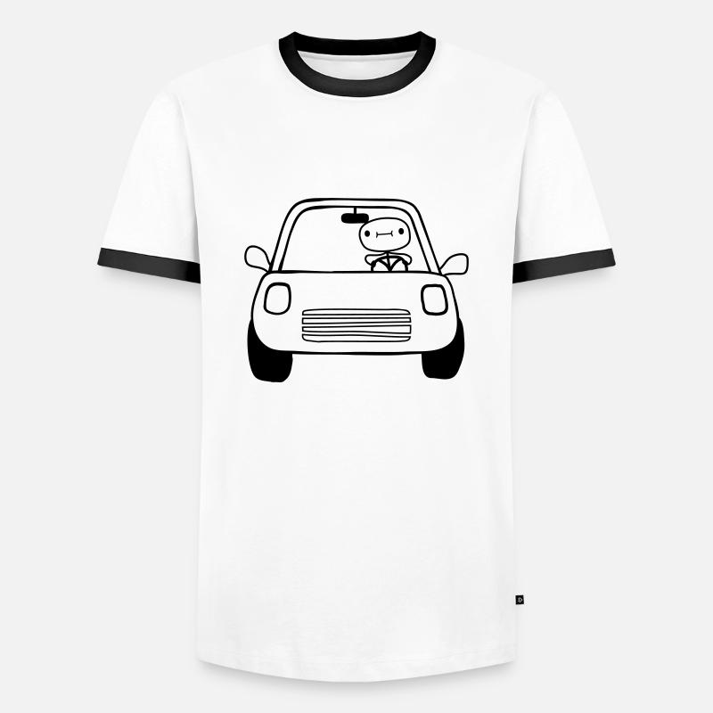 Car Driver Comic - Men's Ringer Shirt - white/black