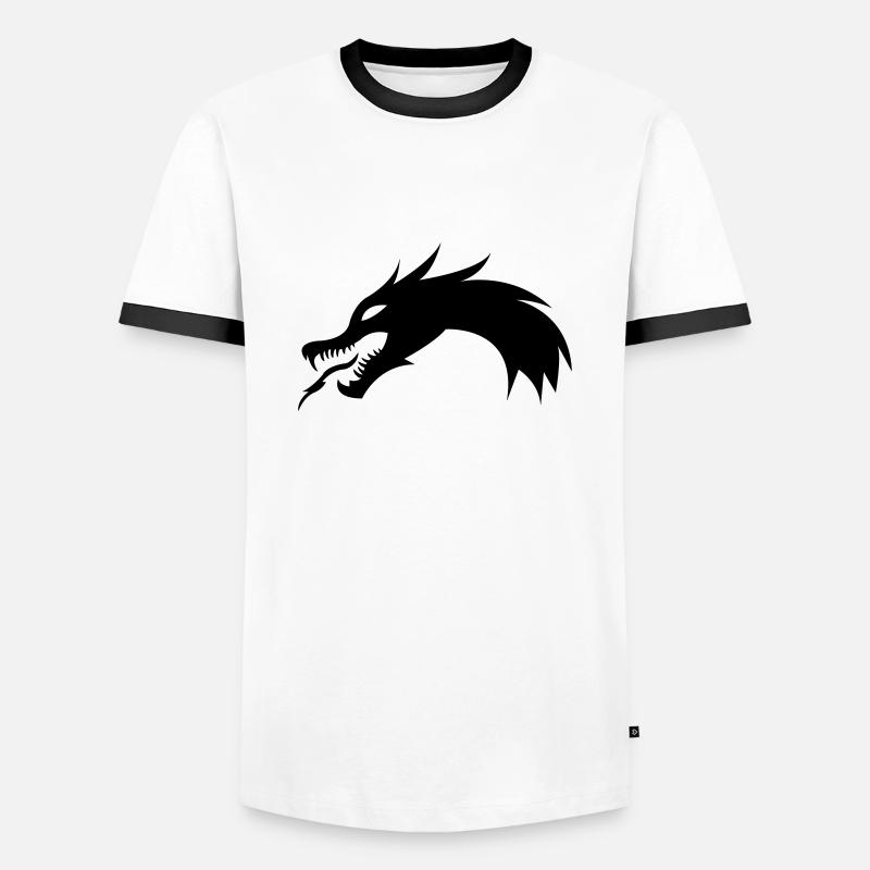 Drage - Herre kontrast-T-shirt - hvid/sort