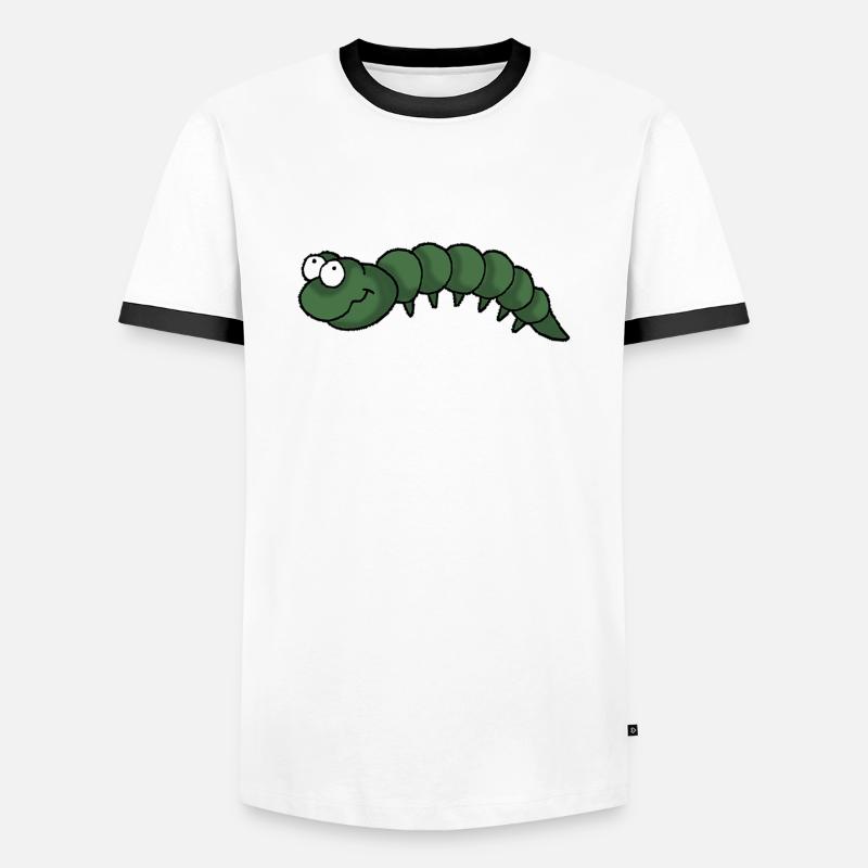 Raupe - Männer Kontrast-T-Shirt - Weiß/Schwarz