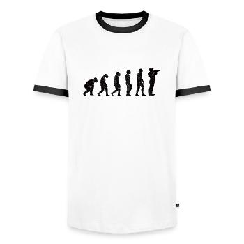 Photographer Camera Photographing Photographers funny - Men's Ringer Shirt - white/black - Front - AI Model Female 172 light (172cm) & AI Model Male 178 dark (178cm)