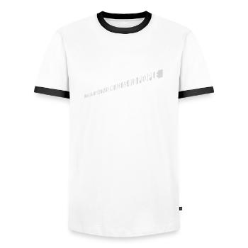 being old people age - Men's Ringer Shirt - white/black - Front - AI Model Female 172 light (172cm) & AI Model Male 178 dark (178cm)