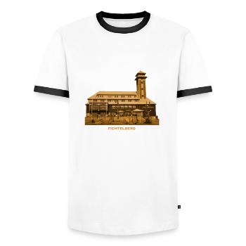 Fichtelberg Oberwiesenthal Sachsen Erzgebirge - Männer Kontrast-T-Shirt - Weiß/Schwarz - Vorne - AI Model Female 172 light (172cm) & AI Model Male 178 dark (178cm)
