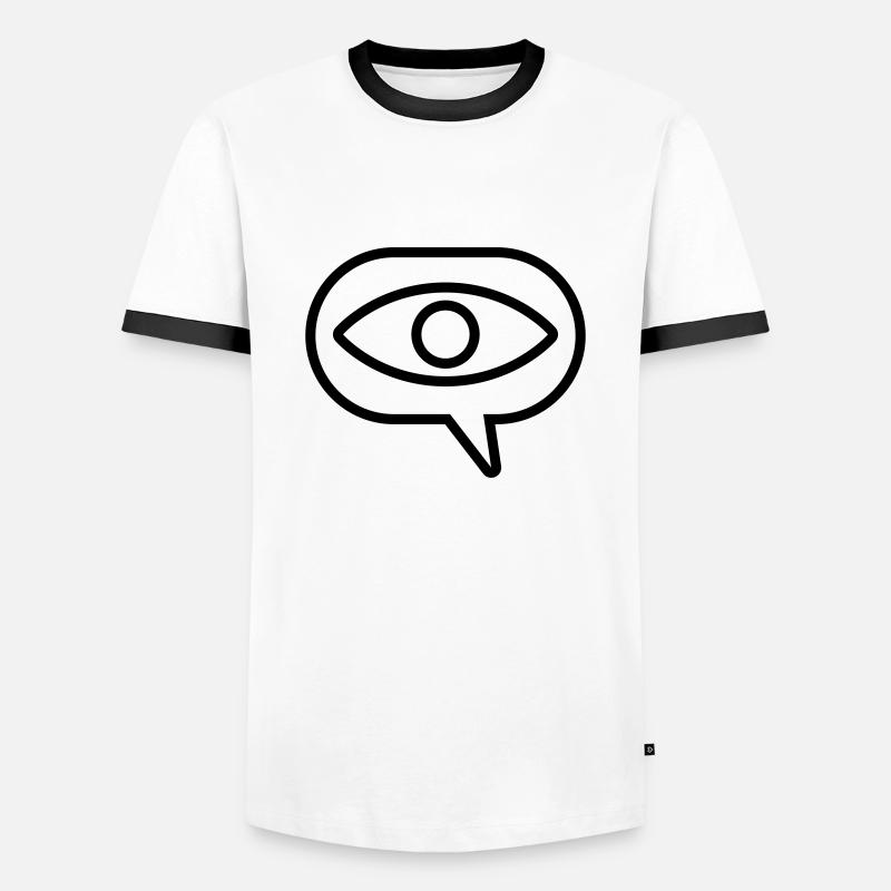 Visual Vision Eye Speech Bubble - Men's Ringer Shirt - white/black