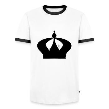 Crown Symbol King and Queen Love Vector 2 - Men's Ringer Shirt - white/black - Front - AI Model Female 172 light (172cm) & AI Model Male 178 dark (178cm)