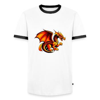 Dragon - T-shirt contrasté Homme - blanc/noir - Devant - AI Model Female 172 light (172cm) & AI Model Male 178 dark (178cm)