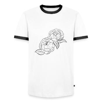 Florist Blume Pflanze Natur Gärtner - Männer Kontrast-T-Shirt - Weiß/Schwarz - Vorne - AI Model Female 172 light (172cm) & AI Model Male 178 dark (178cm)