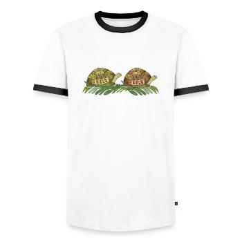 Turtles - Men's Ringer Shirt - white/black - Front - AI Model Female 172 light (172cm) & AI Model Male 178 dark (178cm)
