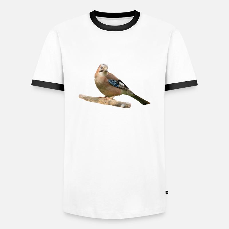 Eichelhäher - Männer Kontrast-T-Shirt - Weiß/Schwarz