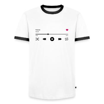 Trance - Men's Ringer Shirt - white/black - Front - AI Model Female 172 light (172cm) & AI Model Male 178 dark (178cm)