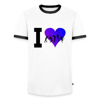 Tennis Joueur de tennis Tennis Hommes Femmes - T-shirt contrasté Homme - blanc/noir - Devant - AI Model Female 172 light (172cm) & AI Model Male 178 dark (178cm)