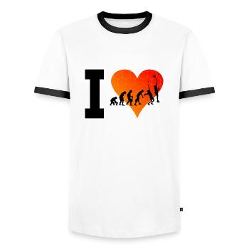 Men's Paddle Tennis Women's Paddle Paddle Court - Men's Ringer Shirt - white/black - Front - AI Model Female 172 light (172cm) & AI Model Male 178 dark (178cm)