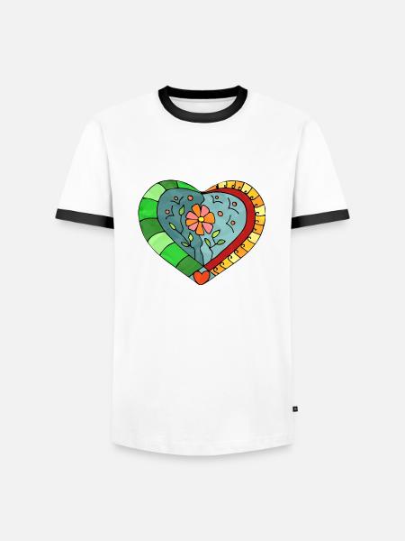 Heart - Men's Ringer Shirt - white/black