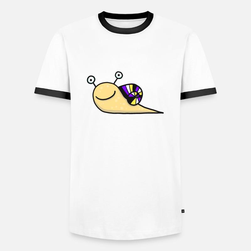 Nonbinary Snail - Men's Ringer Shirt - white/black
