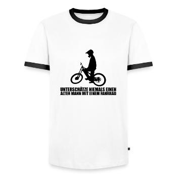 Lustiger Fahrrad Spruch - Männer Kontrast-T-Shirt - Weiß/Schwarz - Vorne - AI Model Female 172 light (172cm) & AI Model Male 178 dark (178cm)
