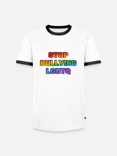Arrêtez d’intimider les LGBTQ - T-shirt contrasté Homme - blanc/noir