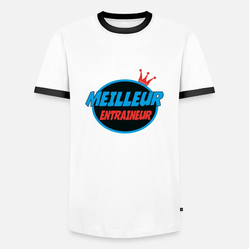 BEST COACH - Men's Ringer Shirt - white/black