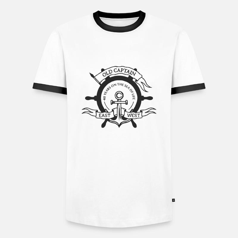 Vierzig - Männer Kontrast-T-Shirt - Weiß/Schwarz