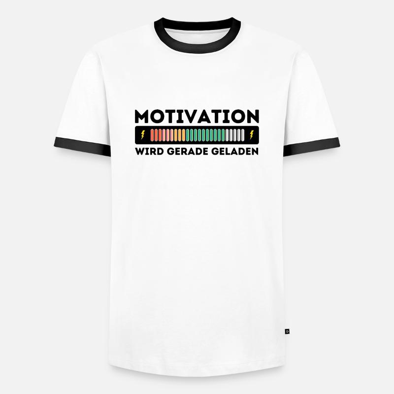 Motivation wird geladen - Männer Kontrast-T-Shirt - Weiß/Schwarz