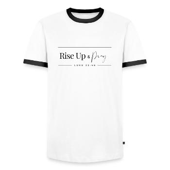 Betterave - T-shirt contrasté Homme - blanc/noir - Devant - AI Model Female 172 light (172cm) & AI Model Male 178 dark (178cm)