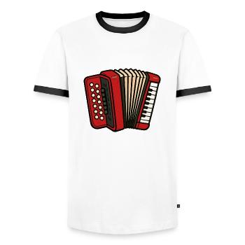 akkordeon - Männer Kontrast-T-Shirt - Weiß/Schwarz - Vorne - AI Model Female 172 light (172cm) & AI Model Male 178 dark (178cm)