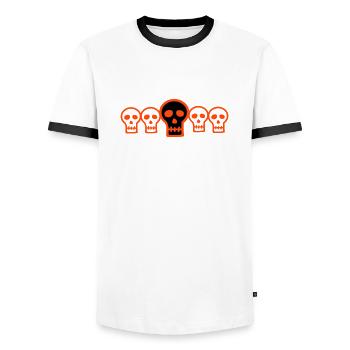 Têtes de Mort - T-shirt contrasté Homme - blanc/noir - Devant - AI Model Female 172 light (172cm) & AI Model Male 178 dark (178cm)