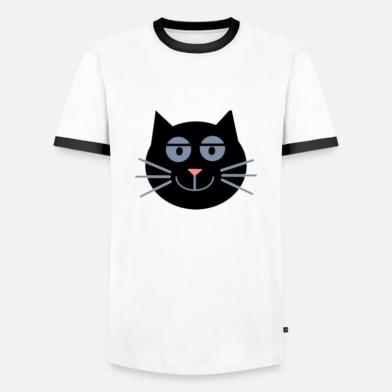 Katze (Schlafzimmerblick) - Men's Ringer Shirt - white/black