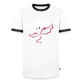 Teufel - Männer Kontrast-T-Shirt - Weiß/Schwarz - Vorne - AI Model Female 172 light (172cm) & AI Model Male 178 dark (178cm)
