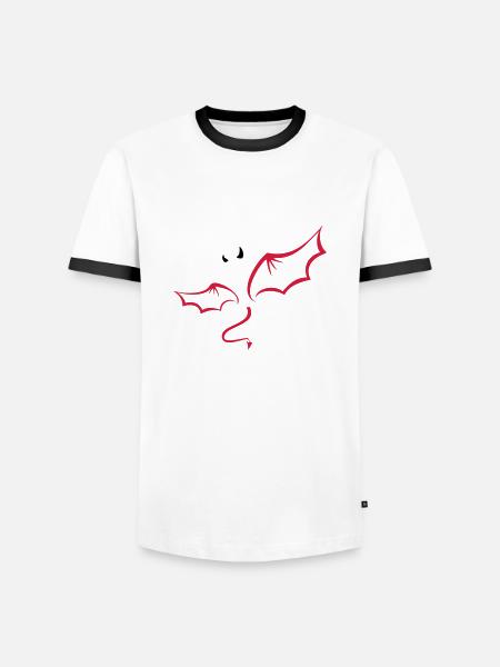 Teufel - Männer Kontrast-T-Shirt - Weiß/Schwarz