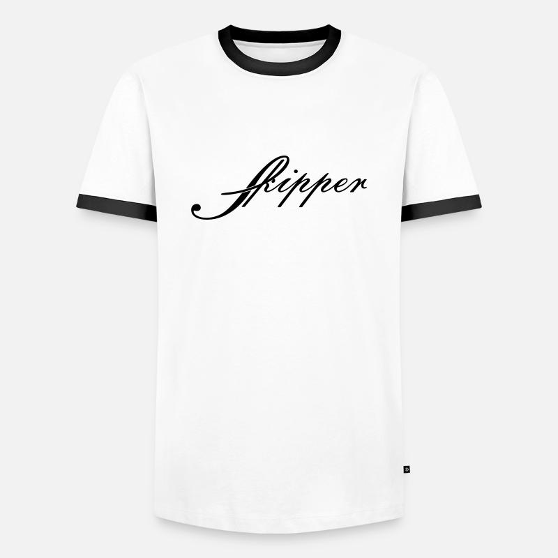 skipper_vec_1 de - Männer Kontrast-T-Shirt - Weiß/Schwarz