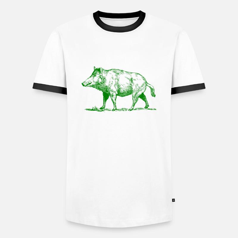 pig39 - Men's Ringer Shirt - white/black