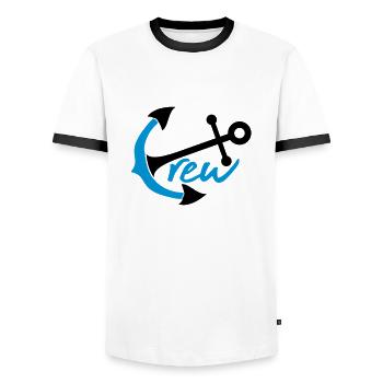 équipage équipage équipe amis bateau d’ancrage navire - T-shirt contrasté Homme - blanc/noir - Devant - AI Model Female 172 light (172cm) & AI Model Male 178 dark (178cm)