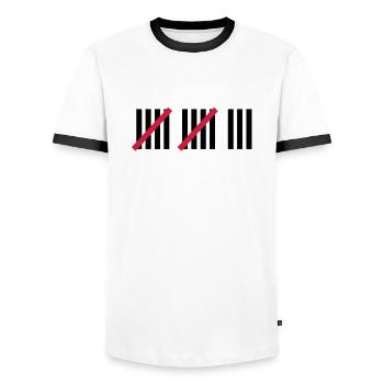 13 . Geburtstag - Männer Kontrast-T-Shirt - Weiß/Schwarz - Vorne - AI Model Female 172 light (172cm) & AI Model Male 178 dark (178cm)