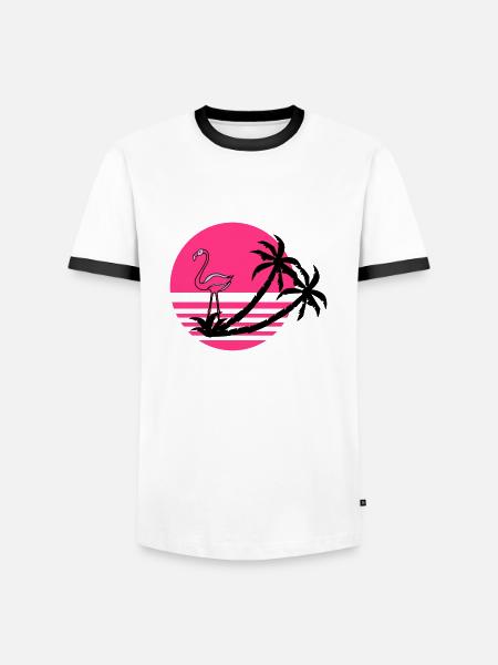 flamingo_island - Männer Kontrast-T-Shirt - Weiß/Schwarz