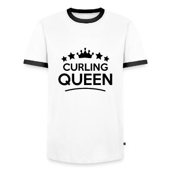 curling queen stars - Men's Ringer Shirt - white/black - Front - AI Model Female 172 light (172cm) & AI Model Male 178 dark (178cm)