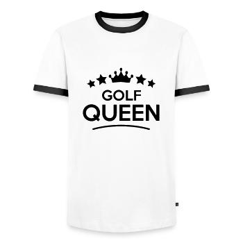golf queen stars - Männer Kontrast-T-Shirt - Weiß/Schwarz - Vorne - AI Model Female 172 light (172cm) & AI Model Male 178 dark (178cm)