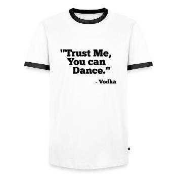 You can Dance - Vodka - T-shirt contrasté Homme - blanc/noir - Devant - AI Model Female 172 light (172cm) & AI Model Male 178 dark (178cm)