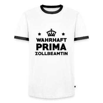 Zollbeamter Zollbeamterin Zoll Polizei Polizist - Männer Kontrast-T-Shirt - Weiß/Schwarz - Vorne - AI Model Female 172 light (172cm) & AI Model Male 178 dark (178cm)